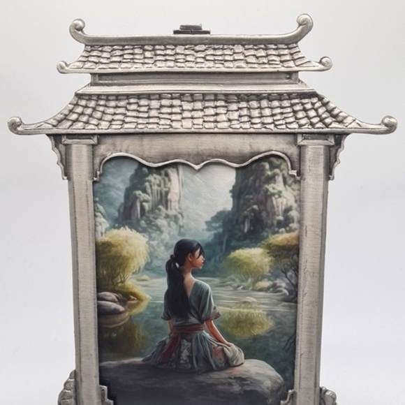 Samurai Temple Framed Art Woman Meditating‎ Fantasy Oil Painting Print - Picture 4 of 12